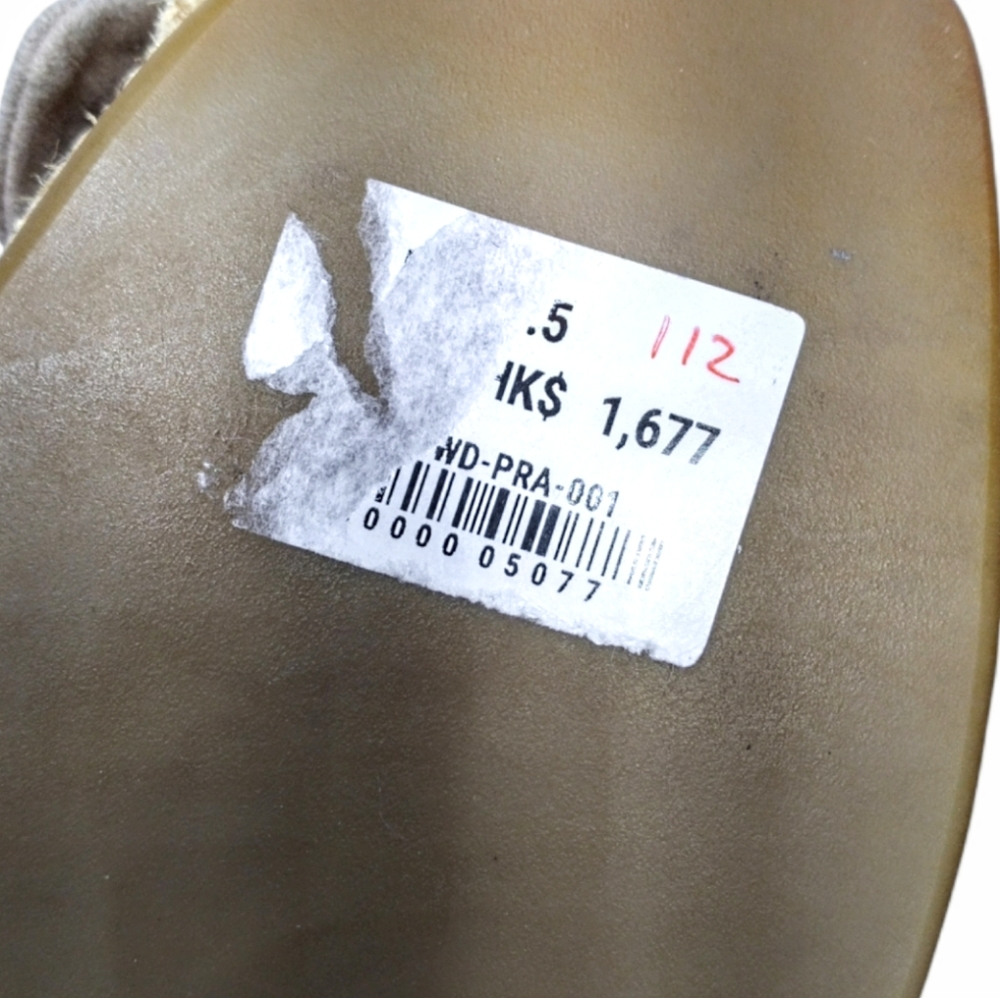 PRADA Suede Nude Espadrille Peep Square Toe Wedges Platform Sandals Shoes Size 8 - Picture 16 of 16